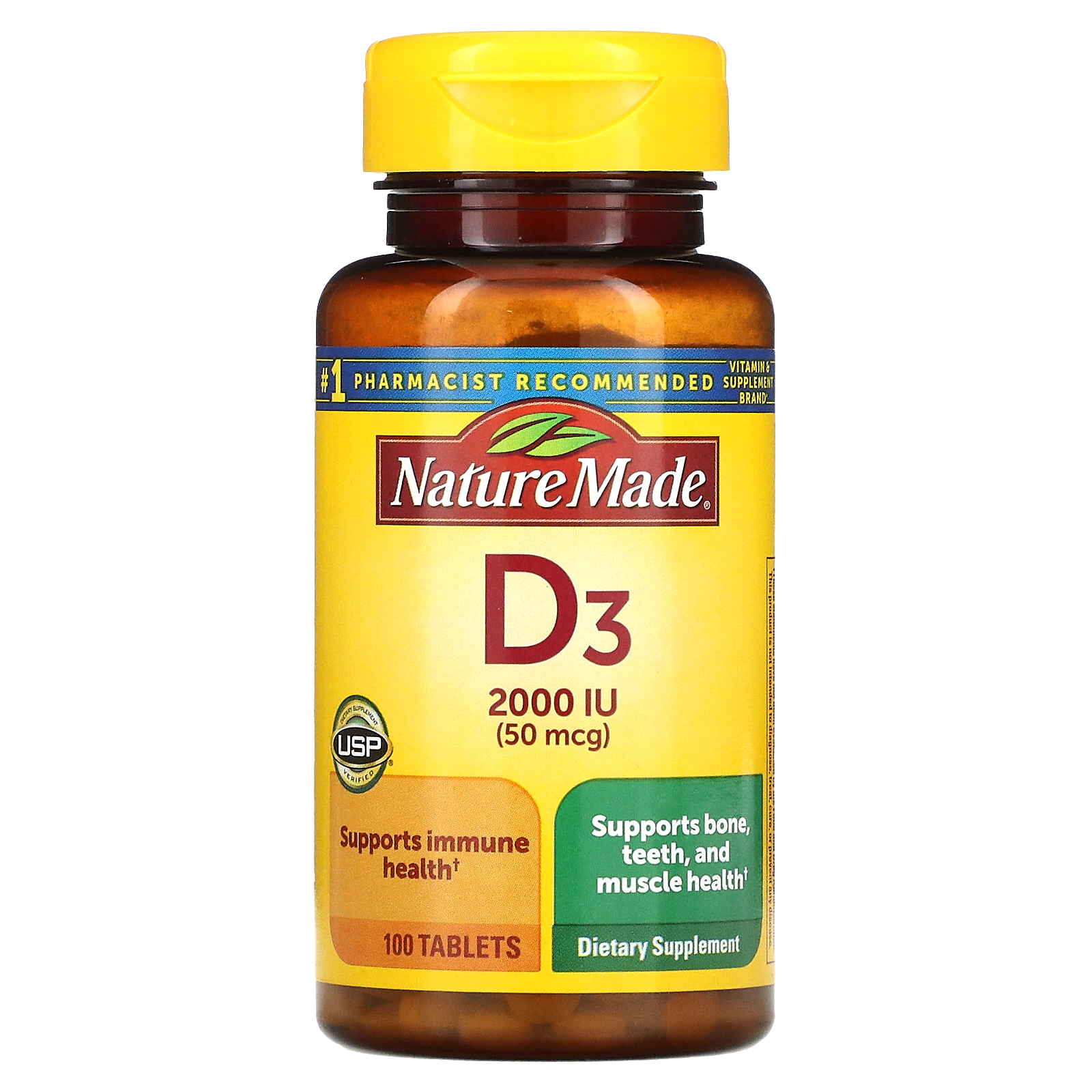 Nature Made, Vitamin D3, 50 mcg, 100 Tablets