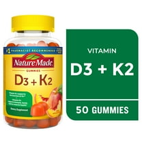 Nature Made Vitamin D3 K2 Gummies, Vitamin D Bone, Muscle & Immune Support, 50 Count