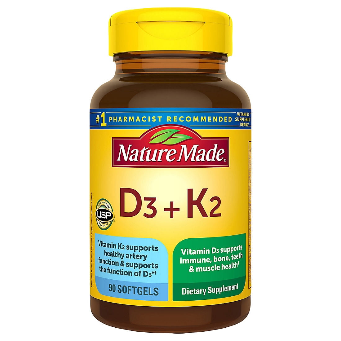 Nature Made Vitamin D3 + K2 Softgels, 90 ct.