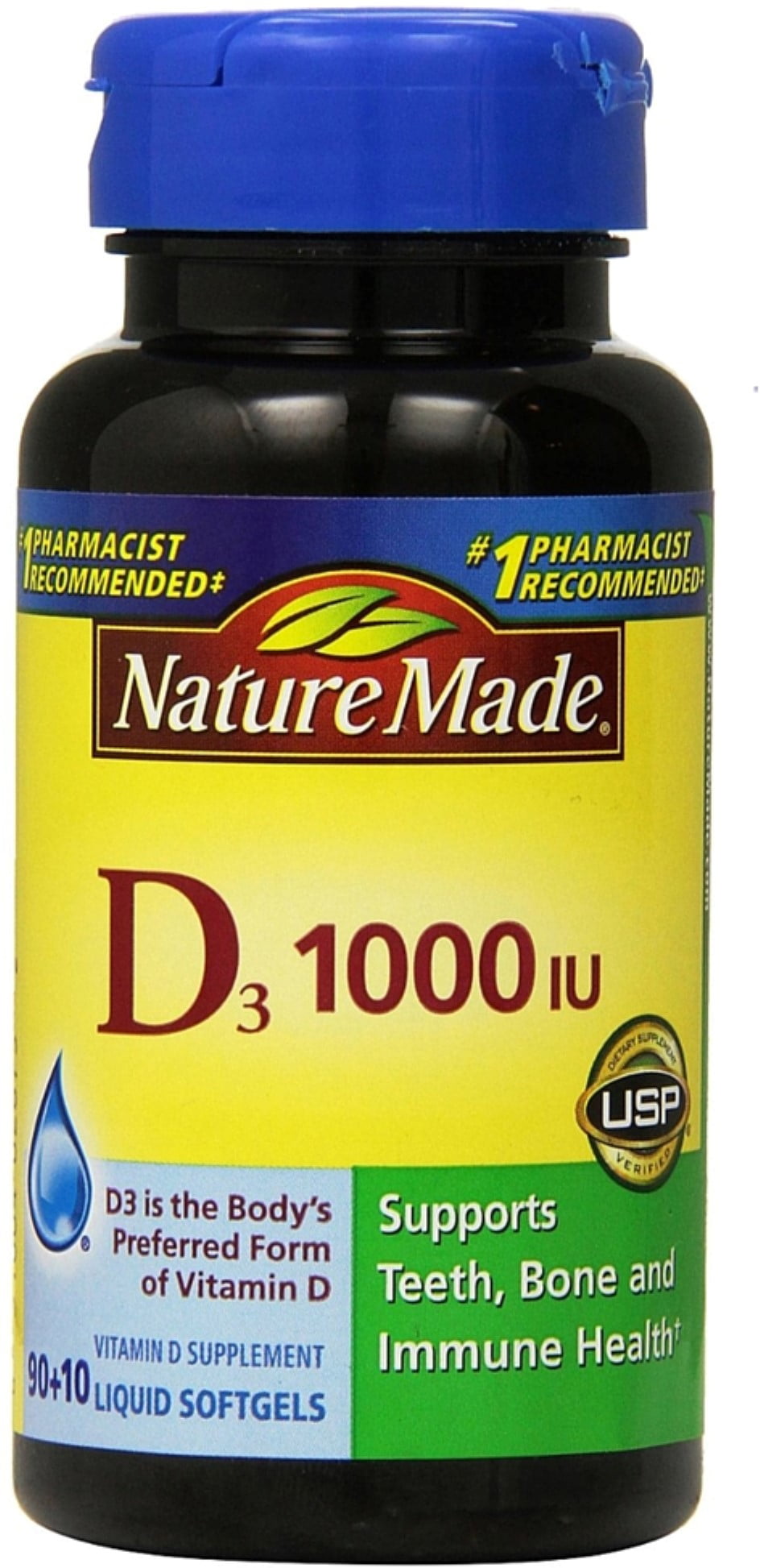 Nature Made Vitamin D3 Liquid Softgels 100 ea (Pack of 3)