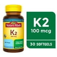 thumbnail image 1 of Nature Made Vitamin K2 100 mcg Softgels, Dietary Supplement for Bone Support, 30 Count, 1 of 10