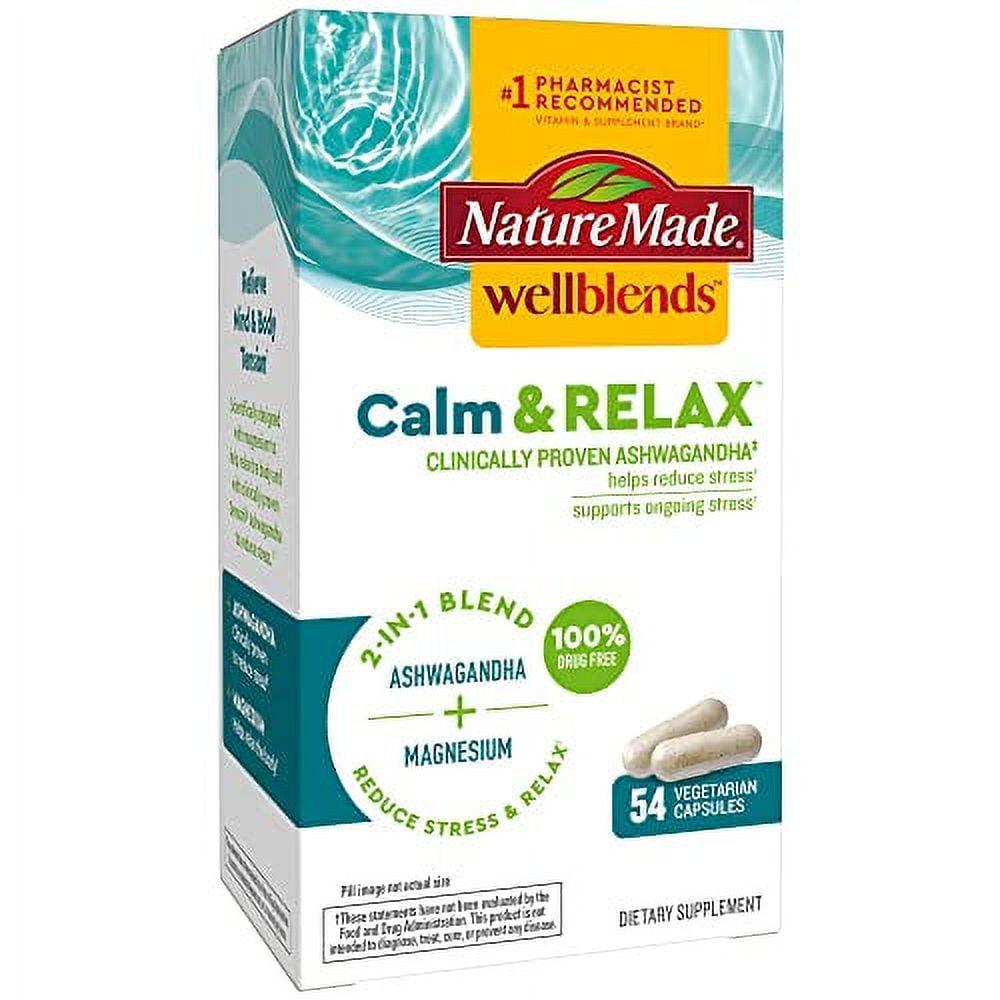 Nature Made Wellblends Calm & Relax, Ashwagandha 125 mg, Magnesium 300