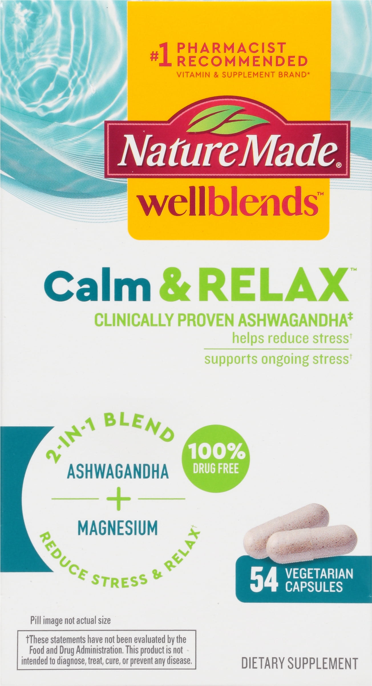 Nature Made Calm Mind And Body Nature Made Calm & Relax Supplement for Adults, Ashwagandha 125mg