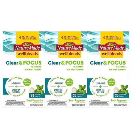 Nature Made Wellblends Clear & Focus Chewable Tablets (3 pk., 30 ct./pk.)