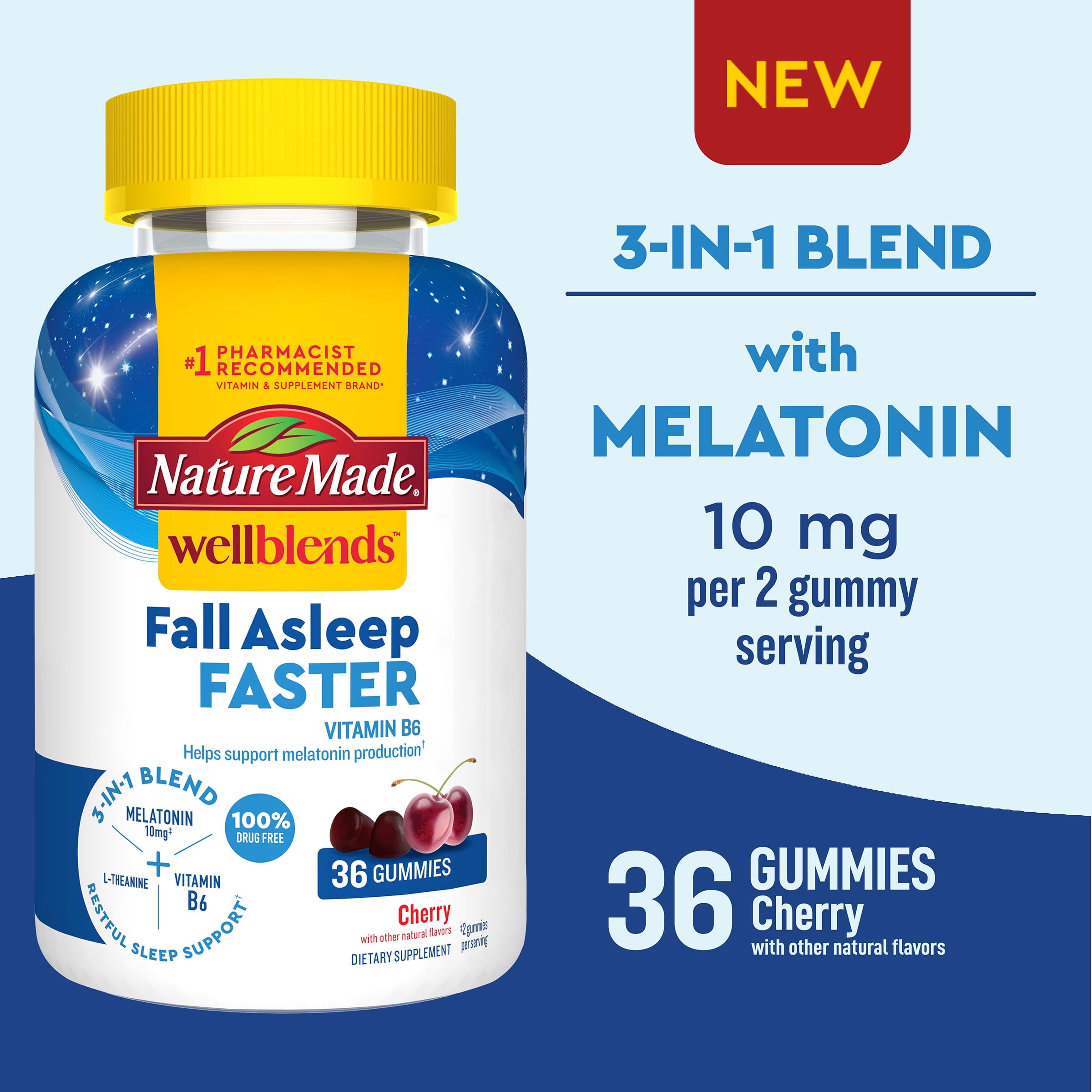 Nature Made Wellblends Fall Asleep Faster Gummies, Sleep Aid Supplement