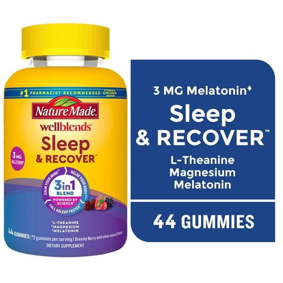 Nature Made Wellblends Sleep & Recover Gummies, Sleep Aid Supplement, 44 Count