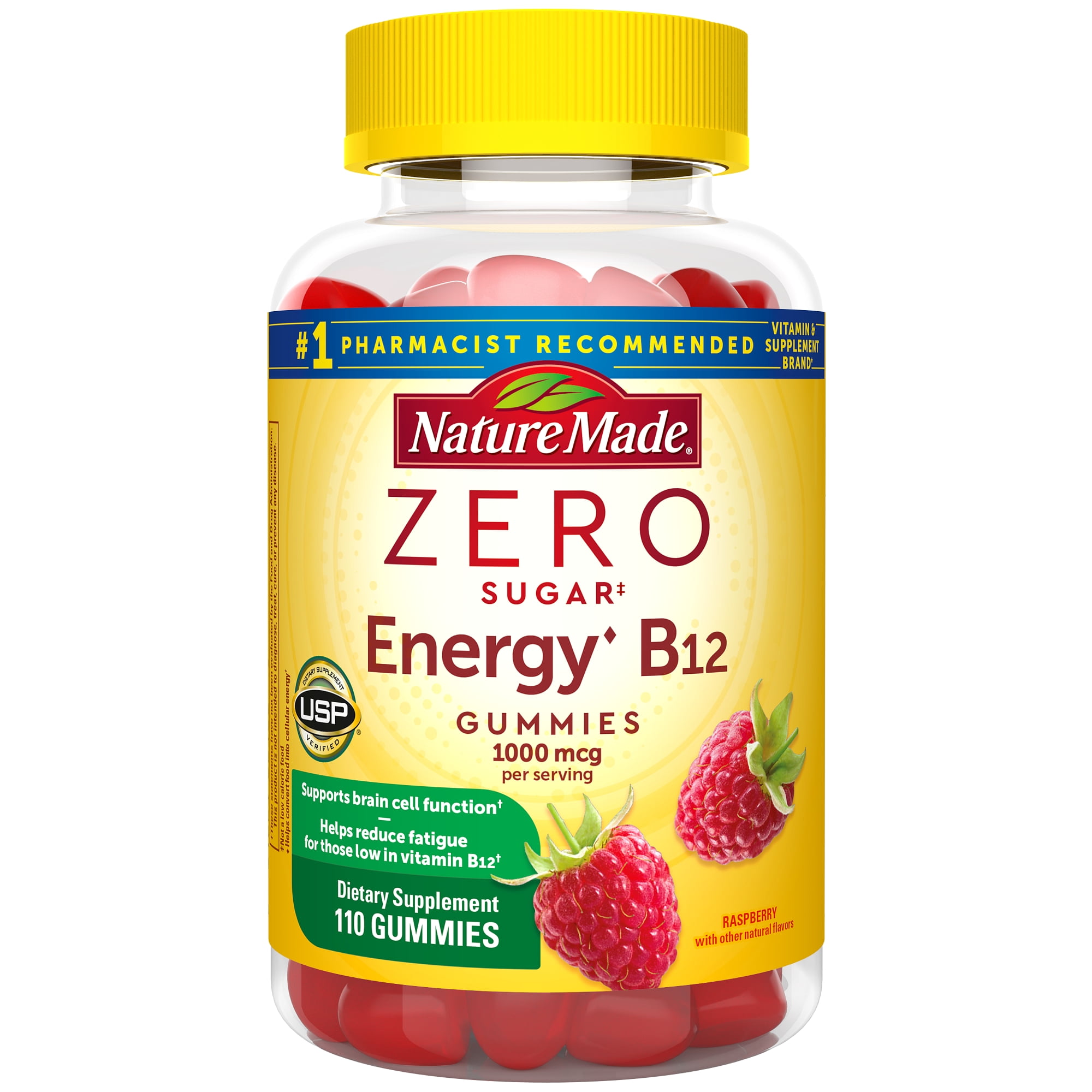 Nature Made Zero Sugar Vitamin B12 Energy Gummies 1000mcg to Support