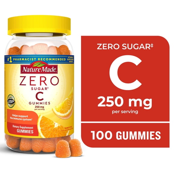 Nature Made Zero Sugar Vitamin C Gummies, Immune & Antioxidant Support, 100 Count
