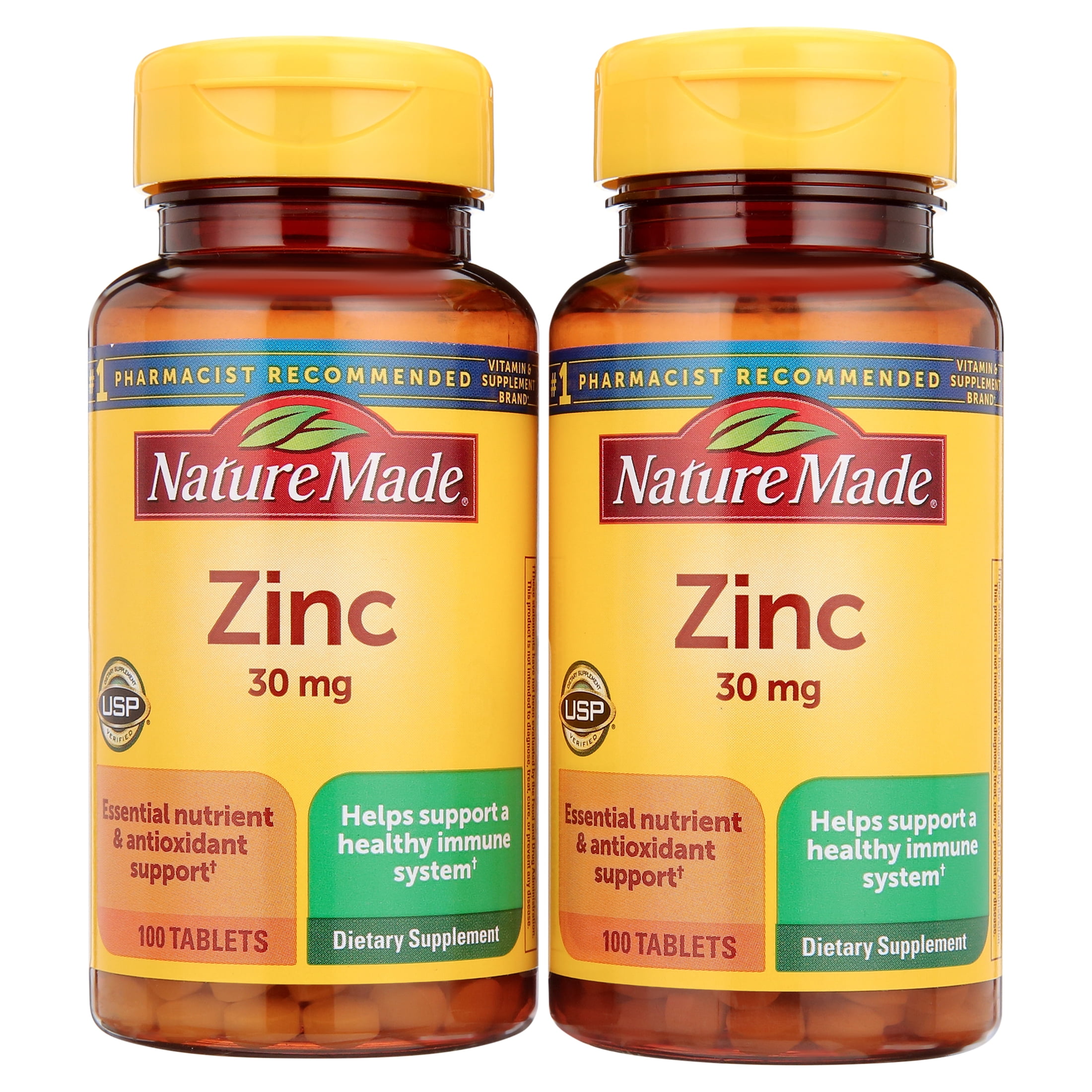 Nature Made Zinc 30 mg 100 Tablets Pack of 2