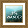 thumbnail image 1 of Nature Magick 15x15 Gold Ornate Wood Framed with Double Matting Museum Art Print Titled - Wander Forest Quote Turquoise Vintage Valley Woods, 1 of 4