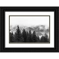thumbnail image 1 of Nature Magick 24x17 Black Ornate Wood Framed with Double Matting Museum Art Print Titled - Clouds in the Forest Black and White, 1 of 4