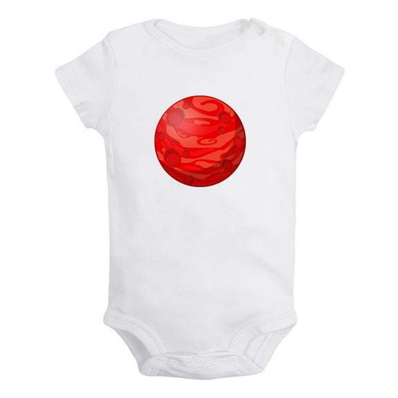 Nature Mars Planet Pattern Rompers For Babies, Newborn Baby Unisex Bodysuits, Infant Jumpsuits, Toddler 0-24 Months Kids One-Piece Oufits (White, 6-12 Months)