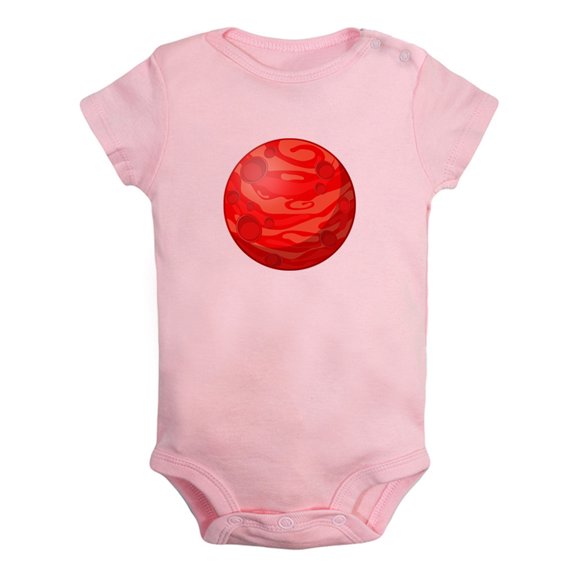 Nature Mars Planet Pattern Rompers For Babies, Newborn Baby Unisex Bodysuits, Infant Jumpsuits, Toddler 0-24 Months Kids One-Piece Oufits (Pink, 0-6 Months)