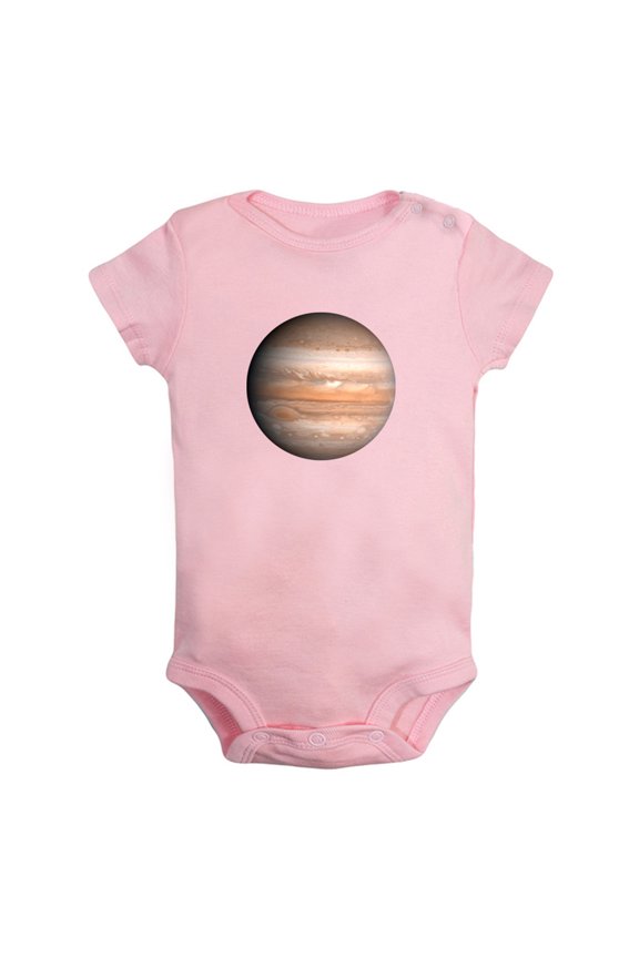 Nature Mars Planet Pattern Rompers For Babies, Newborn Baby Unisex Bodysuits, Infant Jumpsuits, Toddler 0-24 Months Kids One-Piece Oufits (Pink, 6-12 Months)