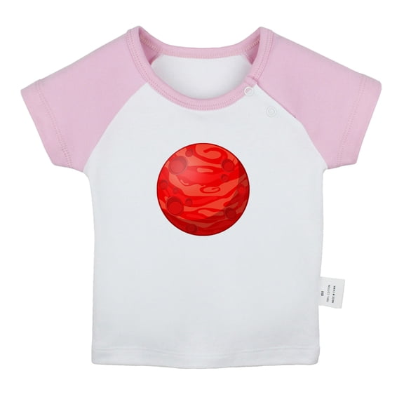 Nature Mars Planet Pattern T shirt For Baby, Newborn Babies T-shirts, Infant Tops, 0-24M Kids Graphic Tees Clothing (Short Pink Raglan T-shirt, 18-24 Months)