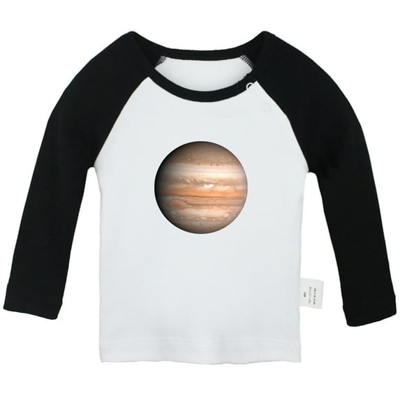 Nature Mars Planet Pattern T shirt For Baby, Newborn Babies T-shirts, Infant Tops, 0-24M Kids Graphic Tees Clothing (Long Black Raglan T-shirt, 0-6 Months)