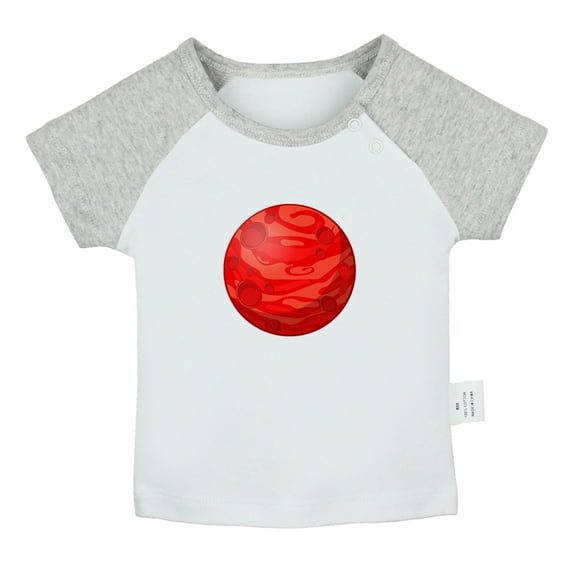 Nature Mars Planet Pattern T shirt For Baby, Newborn Babies T-shirts, Infant Tops, 0-24M Kids Graphic Tees Clothing (Short Gray Raglan T-shirt, 18-24 Months)