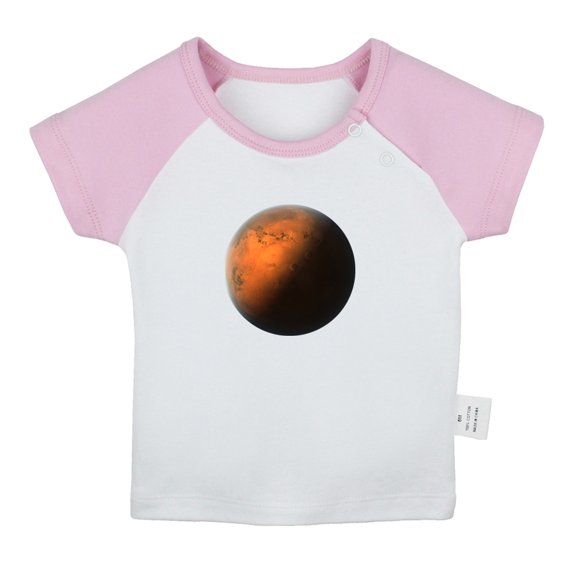 Nature Mars Planet Pattern T shirt For Baby, Newborn Babies T-shirts, Infant Tops, 0-24M Kids Graphic Tees Clothing (Short Pink Raglan T-shirt, 18-24 Months)