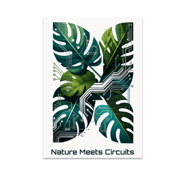 Nature Meets Circuits - Tech Art Enthusiast - 13x19 Poster Print