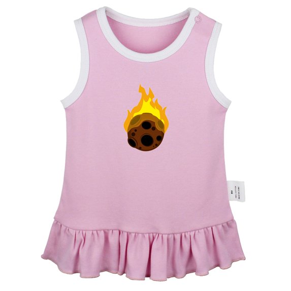 Nature Meteor Pattern Dresses For Baby, Newborn Babies Skirts, Infant Princess Dress, 0-24M Kids Graphic Clothes (Pink Sleeveless Dresses, 18-24 Months)