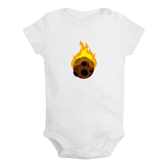 Nature Meteor Pattern Rompers For Babies, Newborn Baby Unisex Bodysuits, Infant Jumpsuits, Toddler 0-24 Months Kids One-Piece Oufits (White, 0-6 Months)