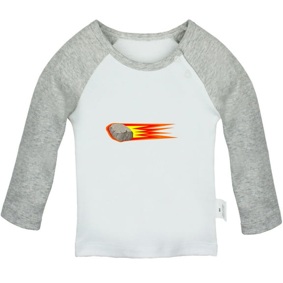 Nature Meteor Pattern T shirt For Baby, Newborn Babies T-shirts, Infant Tops, 0-24M Kids Graphic Tees Clothing (Long Gray Raglan T-shirt, 0-6 Months)