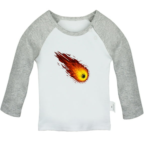 Nature Meteor Pattern T shirt For Baby, Newborn Babies T-shirts, Infant Tops, 0-24M Kids Graphic Tees Clothing (Long Gray Raglan T-shirt, 0-6 Months)