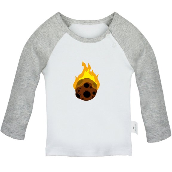 Nature Meteor Pattern T shirt For Baby, Newborn Babies T-shirts, Infant Tops, 0-24M Kids Graphic Tees Clothing (Long Gray Raglan T-shirt, 6-12 Months)