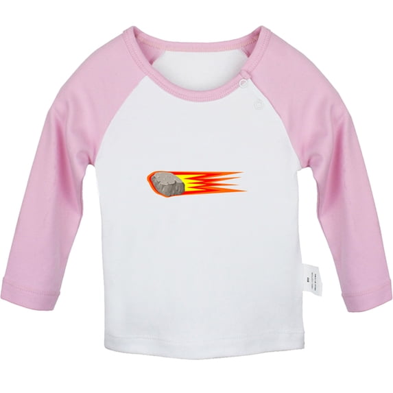 Nature Meteor Pattern T shirt For Baby, Newborn Babies T-shirts, Infant Tops, 0-24M Kids Graphic Tees Clothing (Long Pink Raglan T-shirt, 18-24 Months)