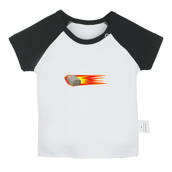 Nature Meteor Pattern T shirt For Baby, Newborn Babies T-shirts, Infant Tops, 0-24M Kids Graphic Tees Clothing (Short Black Raglan T-shirt, 12-18 Months)