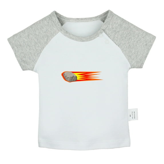 Nature Meteor Pattern T shirt For Baby, Newborn Babies T-shirts, Infant Tops, 0-24M Kids Graphic Tees Clothing (Short Gray Raglan T-shirt, 0-6 Months)