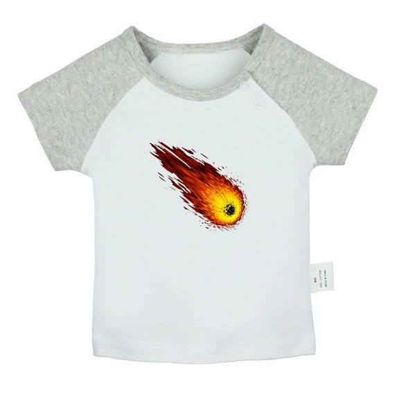Nature Meteor Pattern T shirt For Baby, Newborn Babies T-shirts, Infant Tops, 0-24M Kids Graphic Tees Clothing (Short Gray Raglan T-shirt, 18-24 Months)
