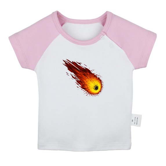 Nature Meteor Pattern T shirt For Baby, Newborn Babies T-shirts, Infant Tops, 0-24M Kids Graphic Tees Clothing (Short Pink Raglan T-shirt, 0-6 Months)