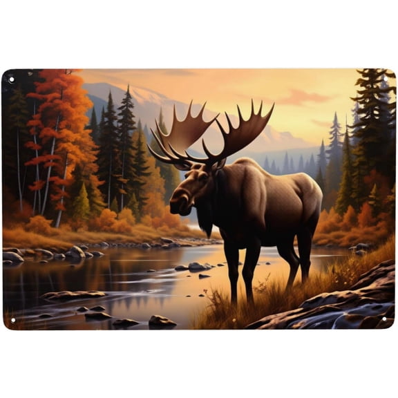 Nature Moose Metal Signs Vintage Sign Plated Wall Decor For Home Office Kitchen Bar Cafe Garden Farmhouse Home Decor 8x12In