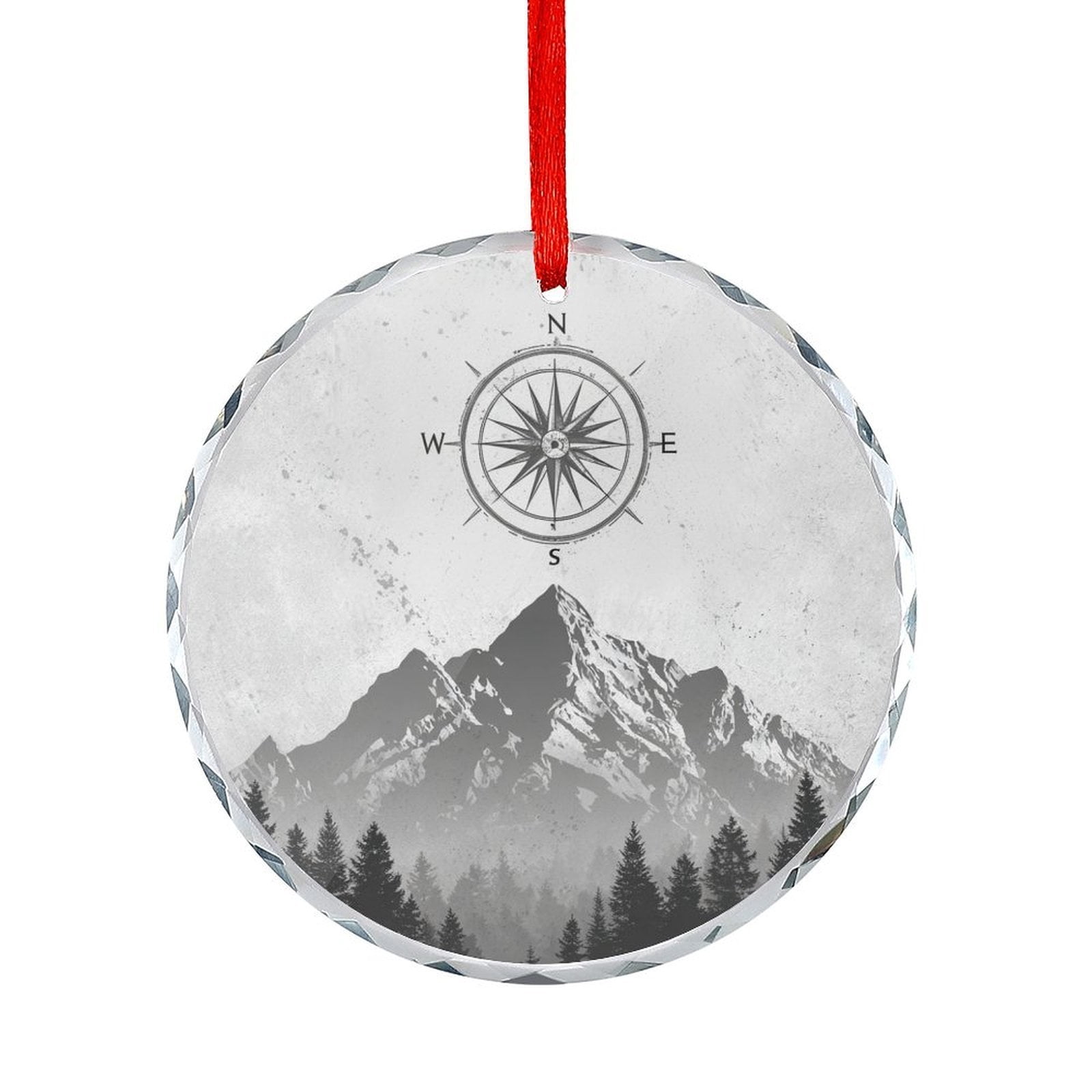 Nature Mountain Compass Ornament Hanging Ornaments Xmas Tree Decor for ...