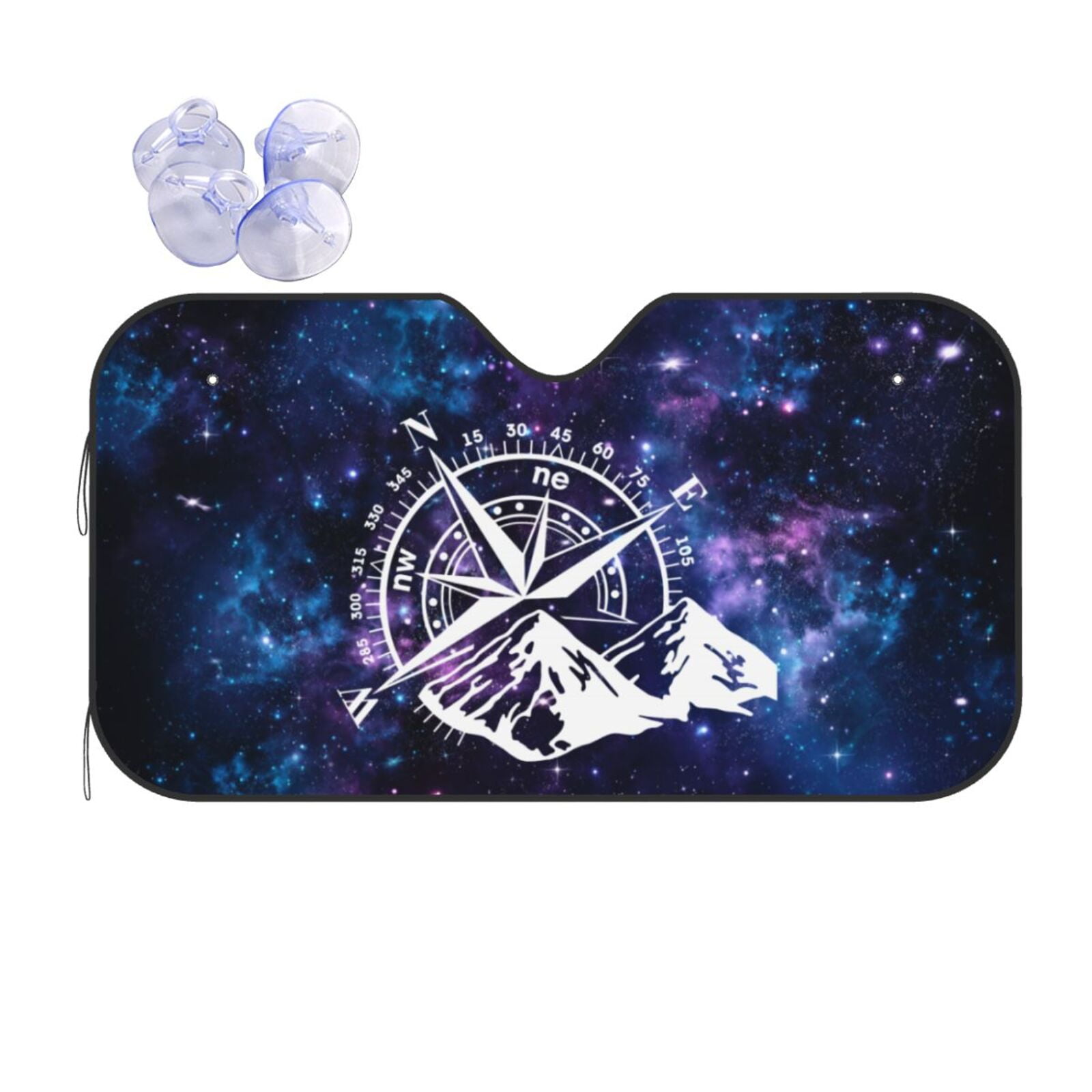 Nature Mountain Compass Windshield Sun Shade for Truck SUV Foldable UV