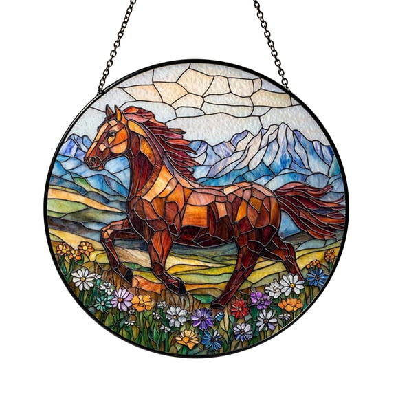 Nature Mountain Goat Suncatcher Window Panel Hanging Present Art