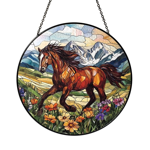 Nature Mountain Goat Suncatcher Window Panel Hanging Present Glass