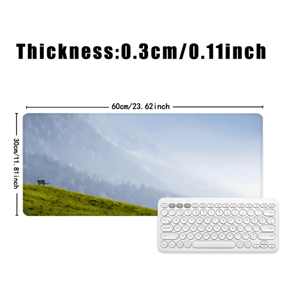 Nature Mountain Scene Mouse Pad 31.5 x 11.82 Inches Rubber Desk Accessory for Office Home Use
