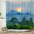 thumbnail image 1 of Nature Mountain Scene Shower Curtain,Green Forest Waterproof Fabric Bath Curtain with Hooks,47"x71", 1 of 5