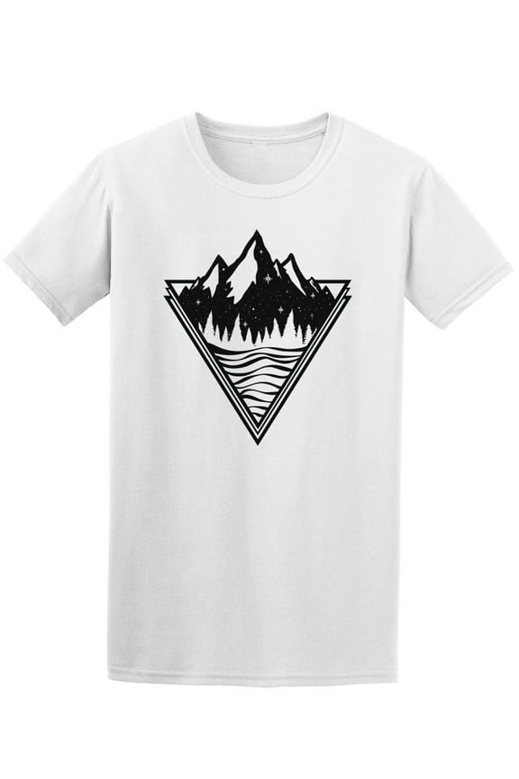 Nature Mountains Triangle Design T-Shirt Men -Image by Shutterstock, Male x-Large