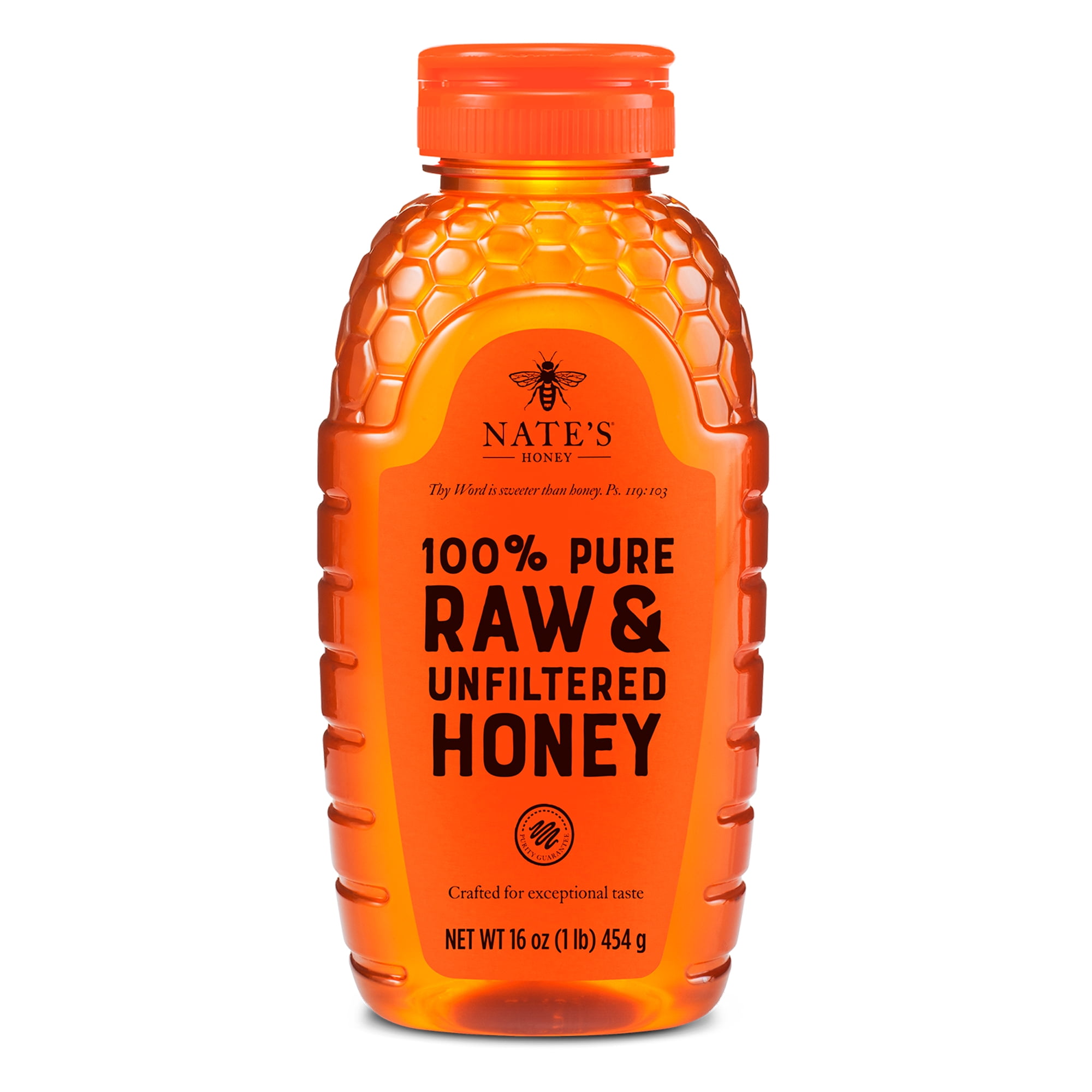NATURE NATE'S Nate's Honey: 100% Pure, Raw and Unfiltered Honey - 16 fl oz Gluten-Free Honey