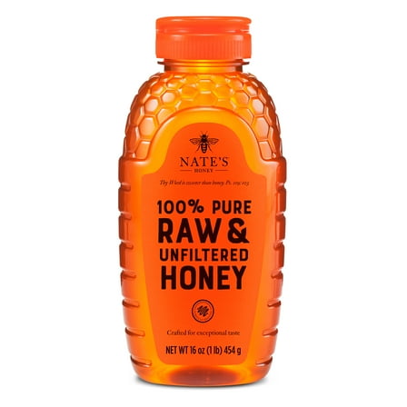 Nate's Honey: 100% Pure, Raw and Unfiltered Honey - 16 fl oz Gluten-Free Honey