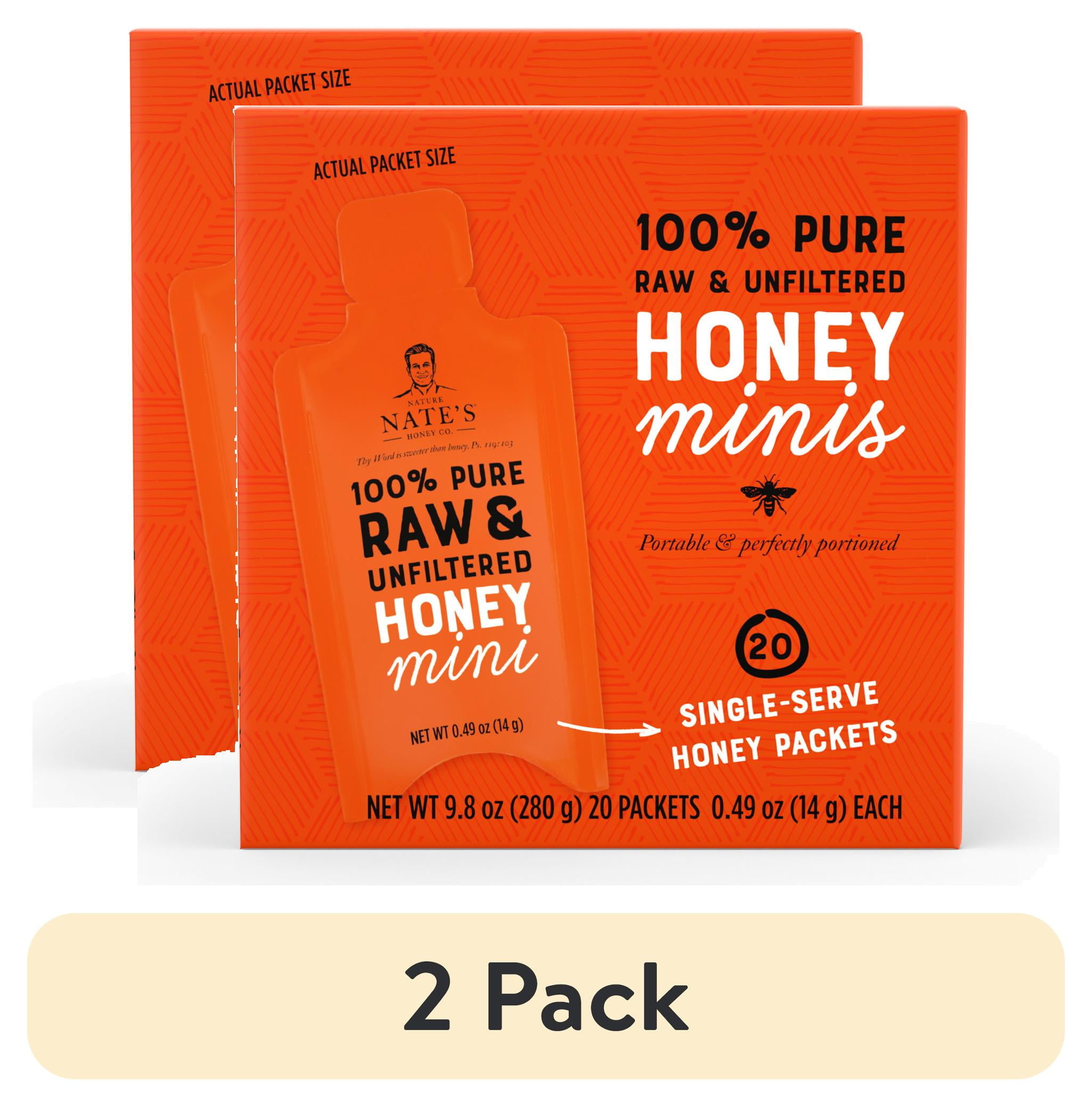 (2 pack) Nature Nate's Honey Minis 100 Pure Raw and Unfiltered Honey