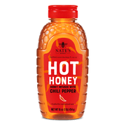 Nate's Hot Honey: 100% Pure Honey & Habanero Chili Pepper Flakes, 16 fl oz Gluten-Free Honey