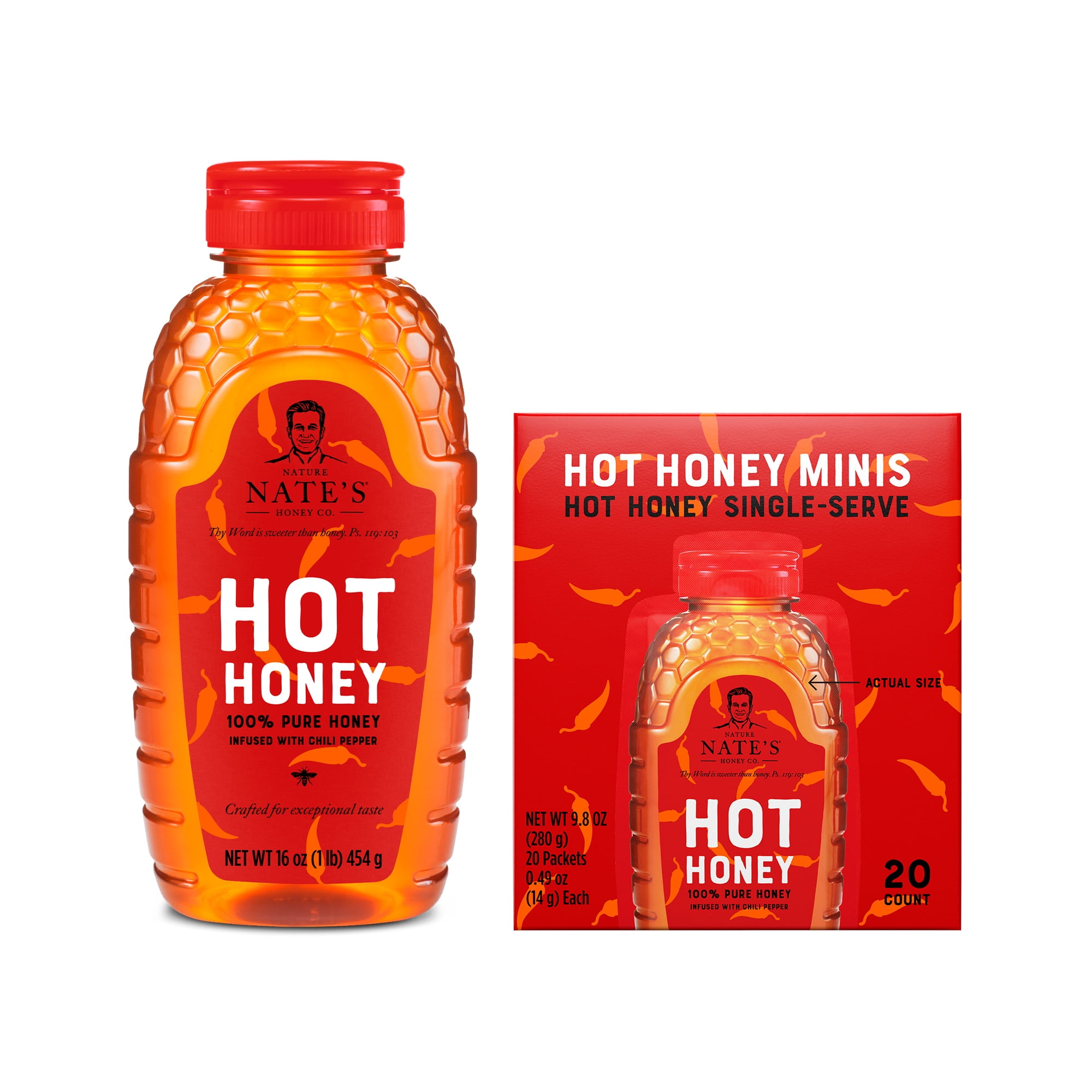 Nature Nate's Hot Honey 16oz + Nature Nate's Hot Honey Mini's