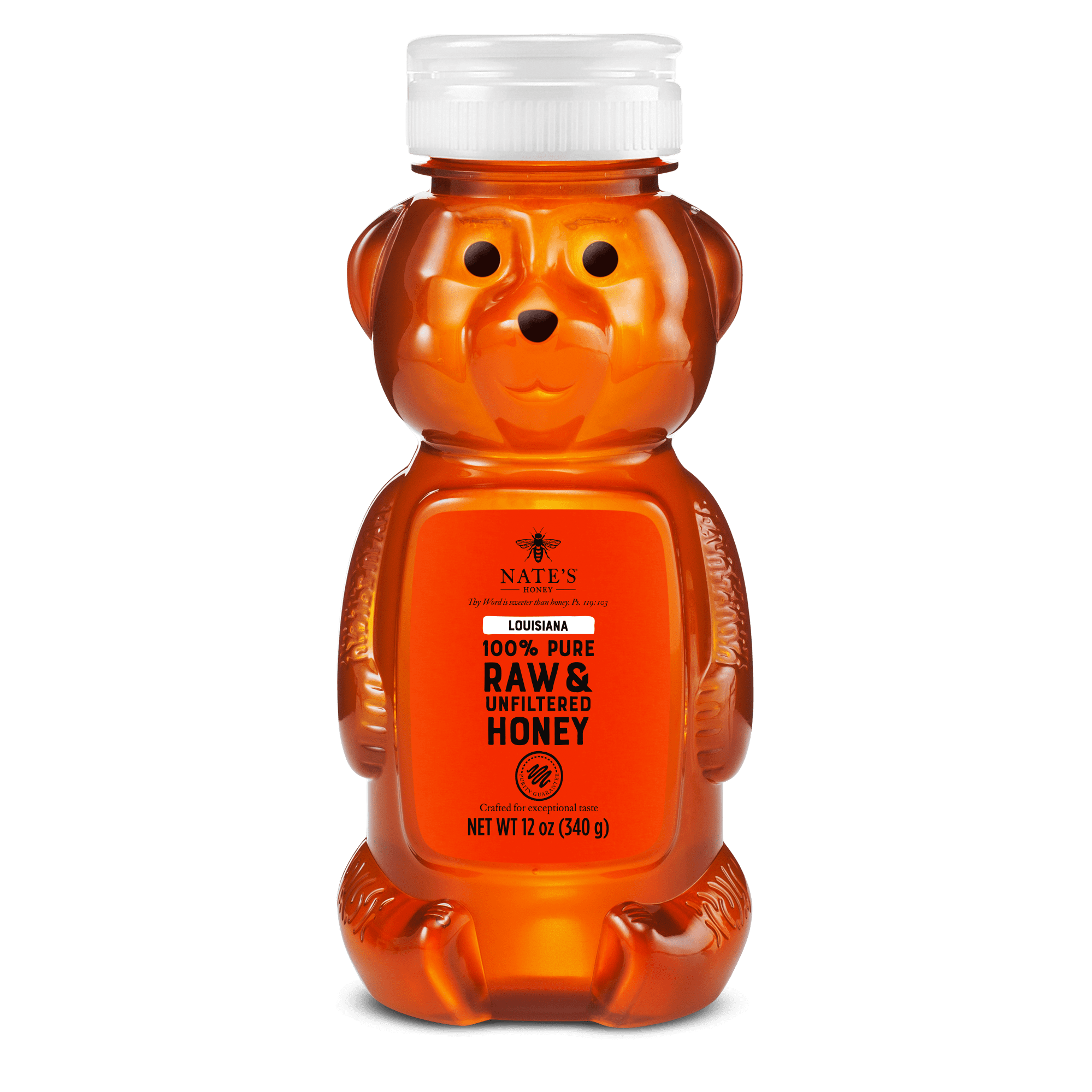 Nate's Louisiana Honey: 100% Pure, Raw and Unfiltered Honey - 12 fl oz Bottle