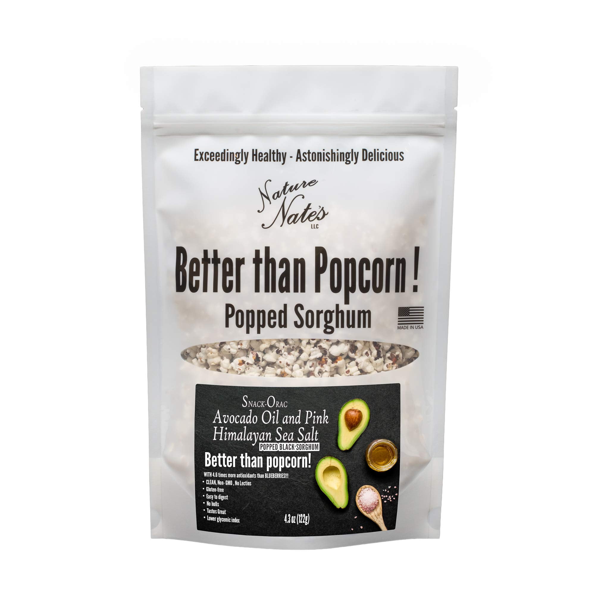 Nature Nate’s Popped Black SnackOrac Avocado Oil & Pink