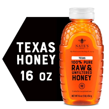 Nate's Texas Honey: 100% Pure, Raw and Unfiltered Honey - 16 fl oz Bottle