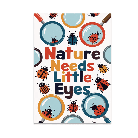 Nature Needs Little Eyes - Educational Kids Wall Decor - 13x19 Poster Print